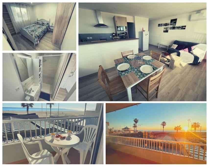 Le Carrousel - Apt Vue Mer - Plage A 10 M - Clim - Wifi Canet-en-Roussillon Exteriör bild